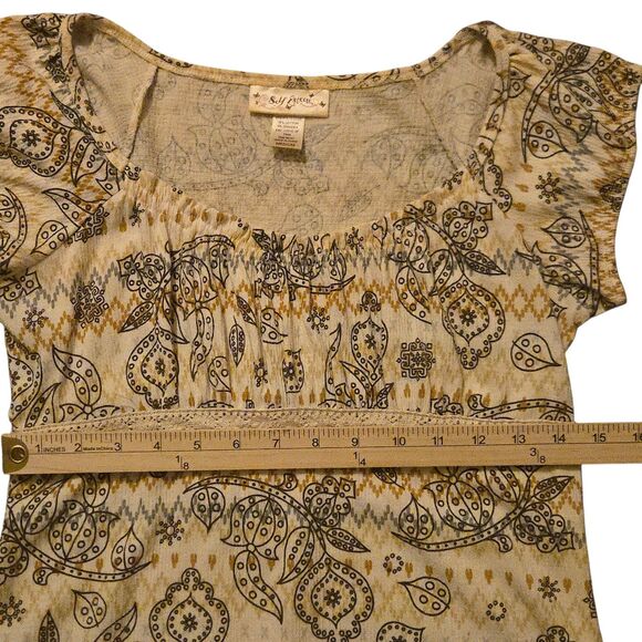 Y2K Self Esteem Medium Milk Maid Fairy Paisley Top Lace Baby Doll 90's - Picture 7 of 8